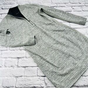 Tommy Bahama Fleece 1/4 Zip Dress XS/S Heathered Grey Long Sleeve Above Knee